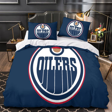 Edmonton Oilers Bedding Set Quilt Duvet Cover Without Filler (Online Order Only)