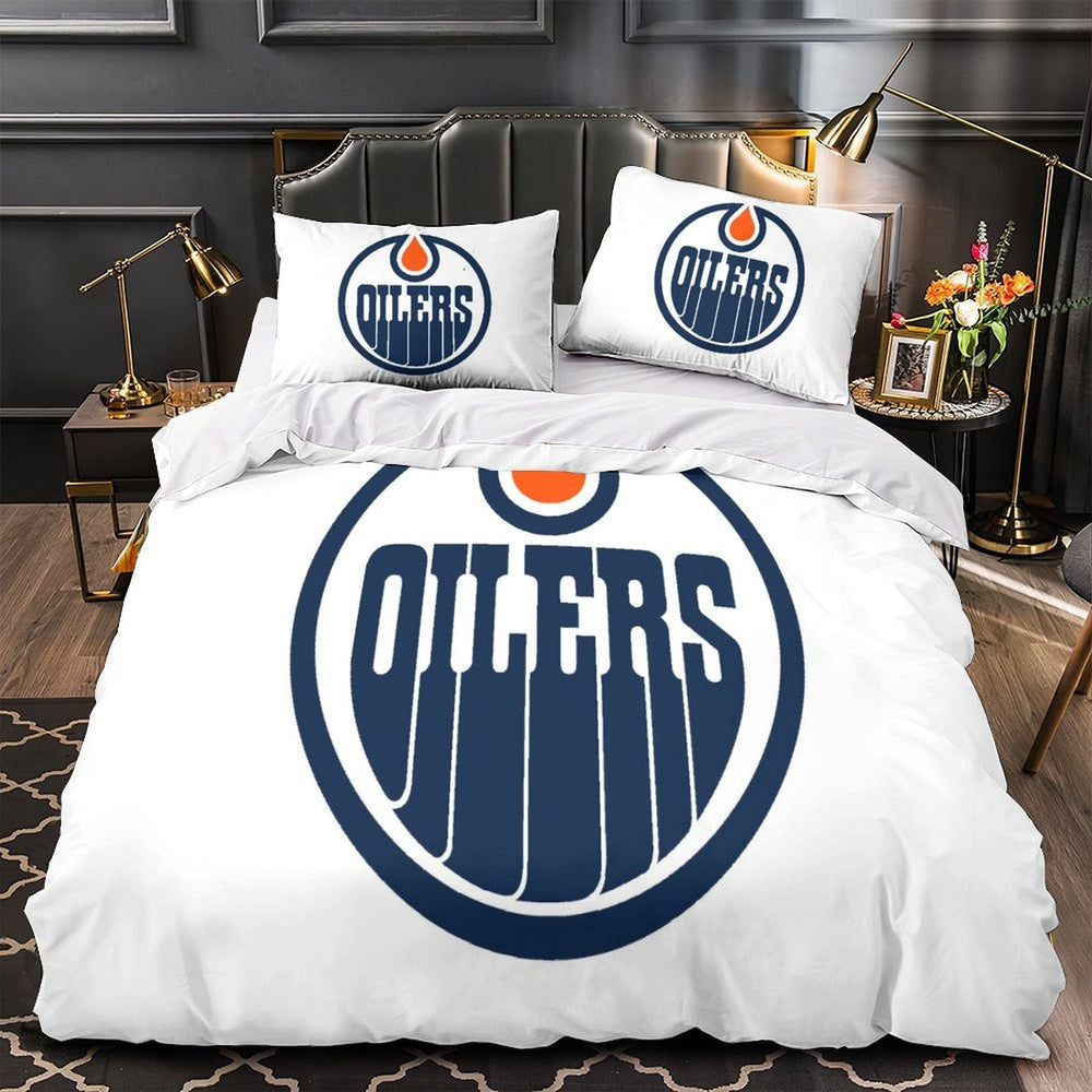 Edmonton Oilers Bedding Set Quilt Duvet Cover Without Filler (Online Order Only)