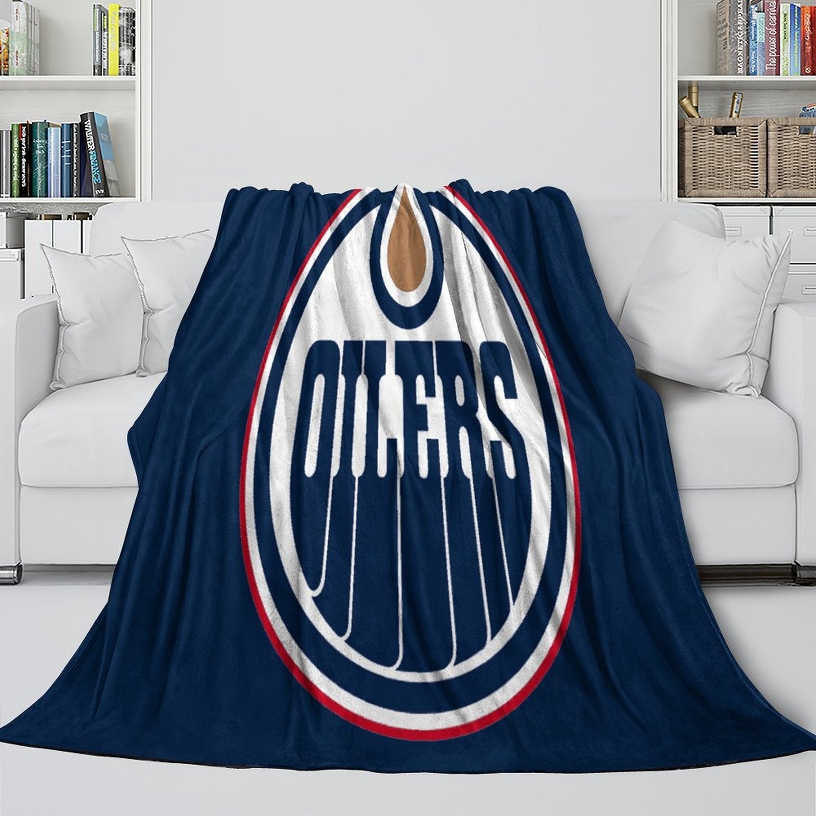 Edmonton Oilers Blanket Flannel Throw Kids Room Decoration (Online Order Only)
