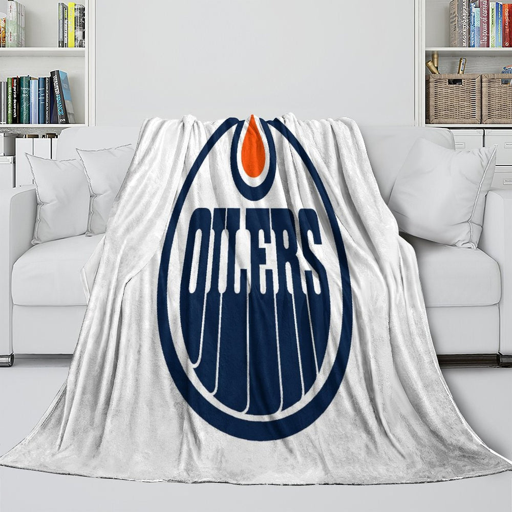 Edmonton Oilers Blanket Flannel Throw Kids Room Decoration (Online Order Only)