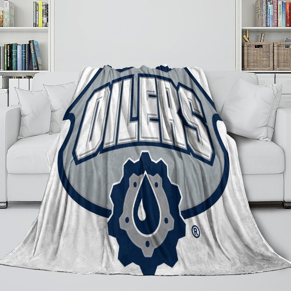 Edmonton Oilers Blanket Flannel Throw Kids Room Decoration (Online Order Only)
