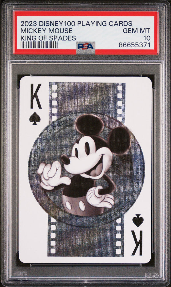 2023 DISNEY 100 PLAYING CARDS MICKEY MOUSE KING OF SPADES PSA 10 (Online Order Only)