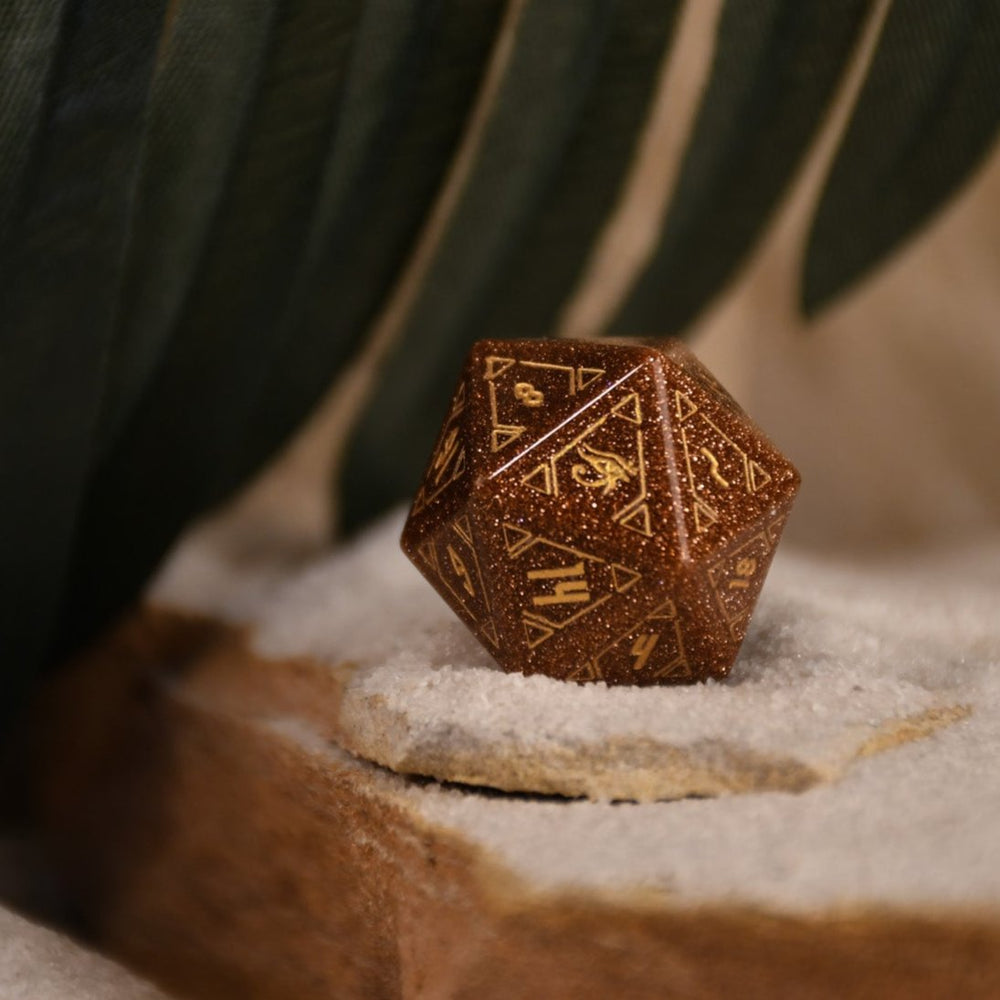 Pre-Order || Egyptian Gold Sandstone Stone Dice Set - Dice Around the World Collection