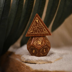 Pre-Order || Egyptian Gold Sandstone Stone Dice Set - Dice Around the World Collection