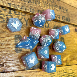 Elemental Glimmer - 14 Piece DnD Dice Set | Acrylic RPG Gaming Dice (ONLINE ORDER ONLY)