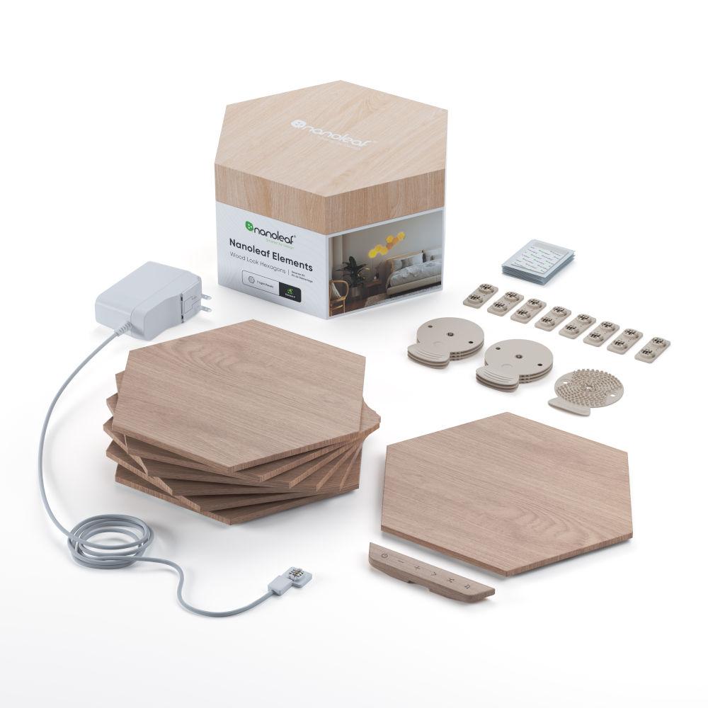 Nanoleaf Elements | Hexagons | SMK | Birchwood | 7 Pack | CA/USA (Online Order Only)