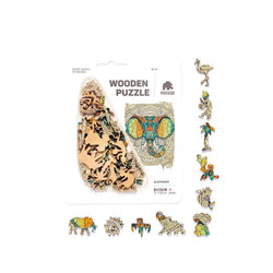 Elephant 40 Piece Mini Wooden Jigsaw Puzzle Geek Toys (ONLINE ORDER ONLY)