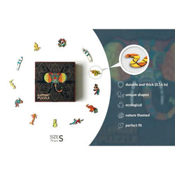 Elephant 70 Piece Wooden Jigsaw Puzzle Geek Toys (ONLINE ORDER ONLY)