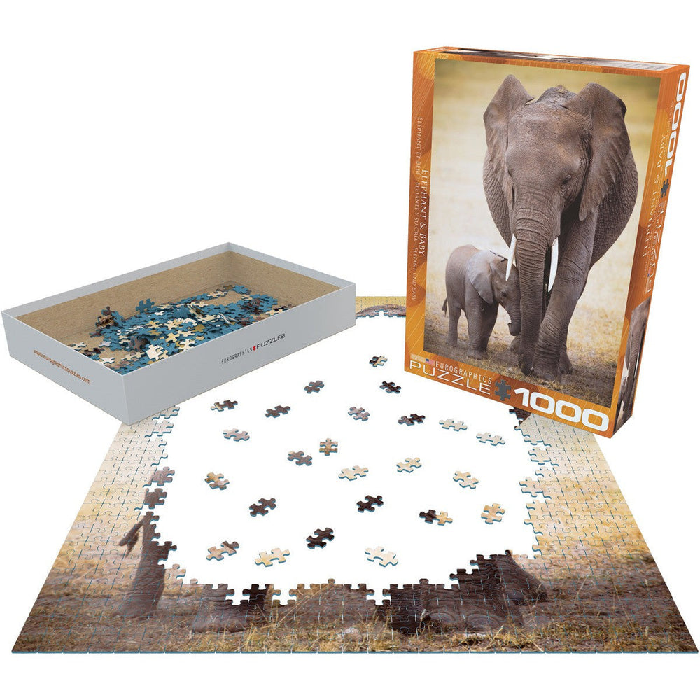 Elephant & Baby 1000 Piece Jigsaw Puzzle Eurographics (ONLINE ORDER ONLY)