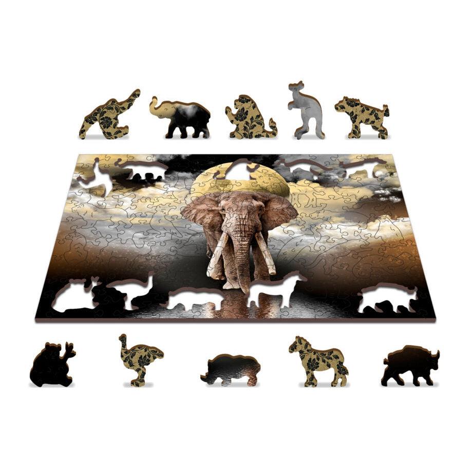 Elephant Dreams 150 Piece Wood Jigsaw Puzzle Wooden City (ONLINE ORDER ONLY)