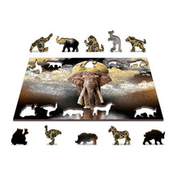 Elephant Dreams 150 Piece Wood Jigsaw Puzzle Wooden City (ONLINE ORDER ONLY)