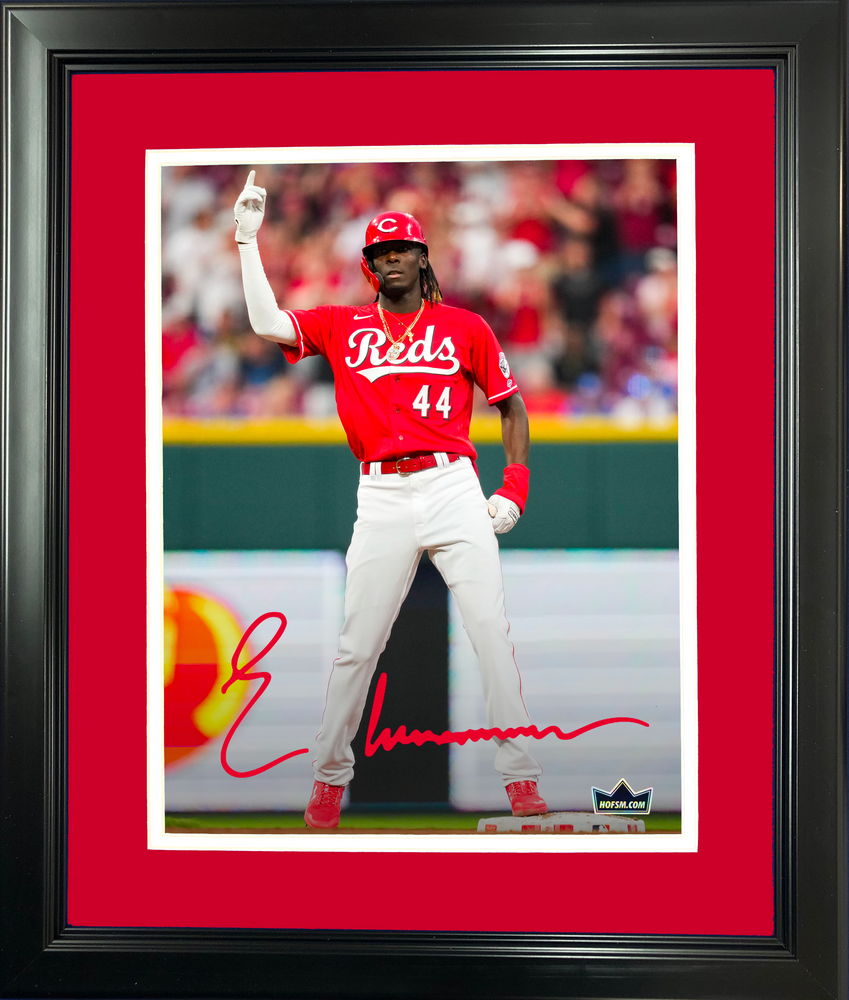 Framed Elly De La Cruz Cincinnati Reds Facsimile Laser Engraved Signature Auto 11"x14" Baseball Photo HOFSM Holo (ONLINE ORDER ONLY)