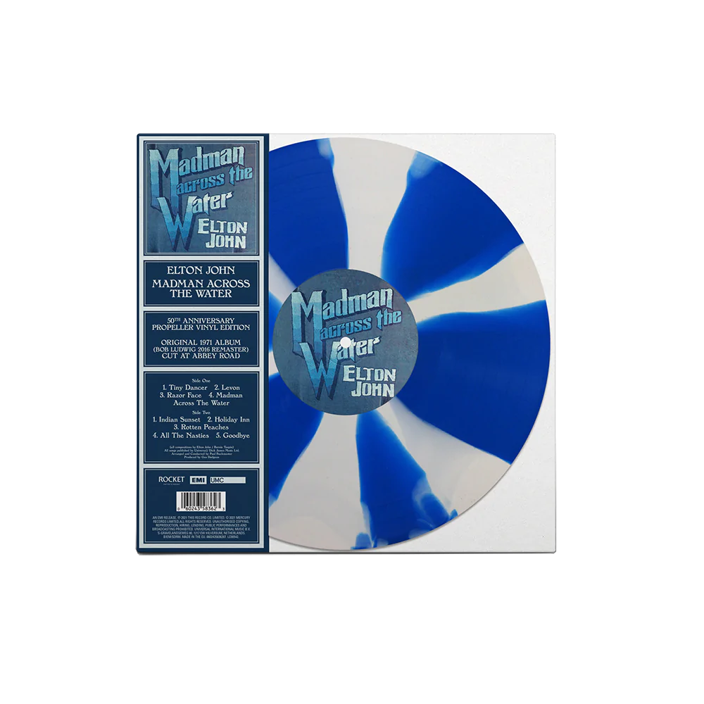 Madman Across The Water: 50th Anniversary (Limited Edition, Blue & White Propeller Colored Vinyl) [Vinyl] (ONLINE ORDER ONLY)