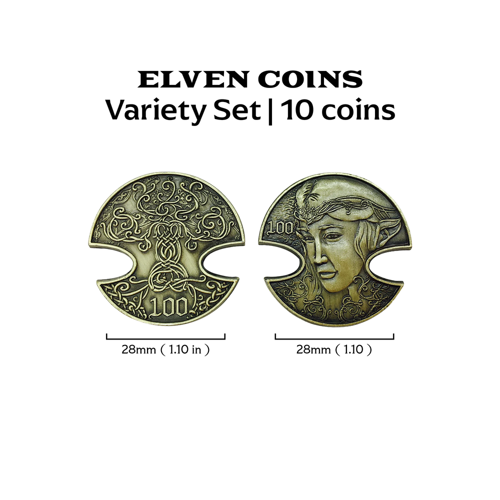 Adventure Coins – Elven Metal Coins Elf Set of 10