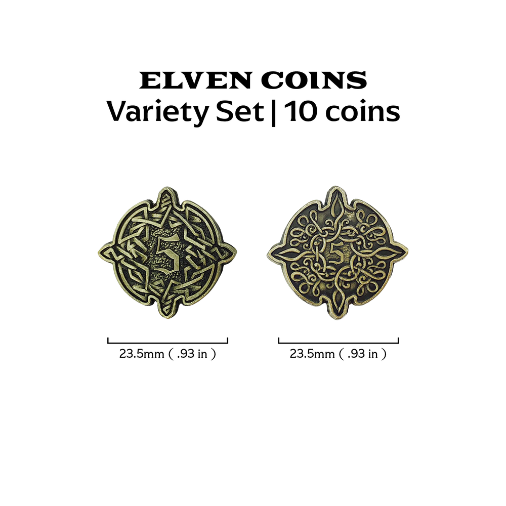 Adventure Coins – Elven Metal Coins Elf Set of 10