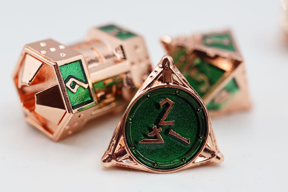 Dice 51: Emerald Meteor Shower - Metal RPG Dice Set (ONLINE ORDER ONLY)