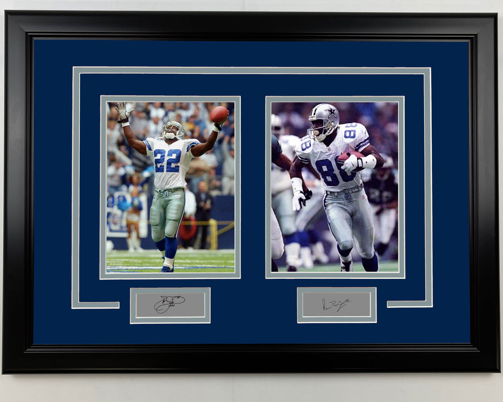 Framed Emmitt Smith and Michael Irvin Dallas Cowboys 17x23 Dual Football Photo (ONLINE ORDER ONLY)