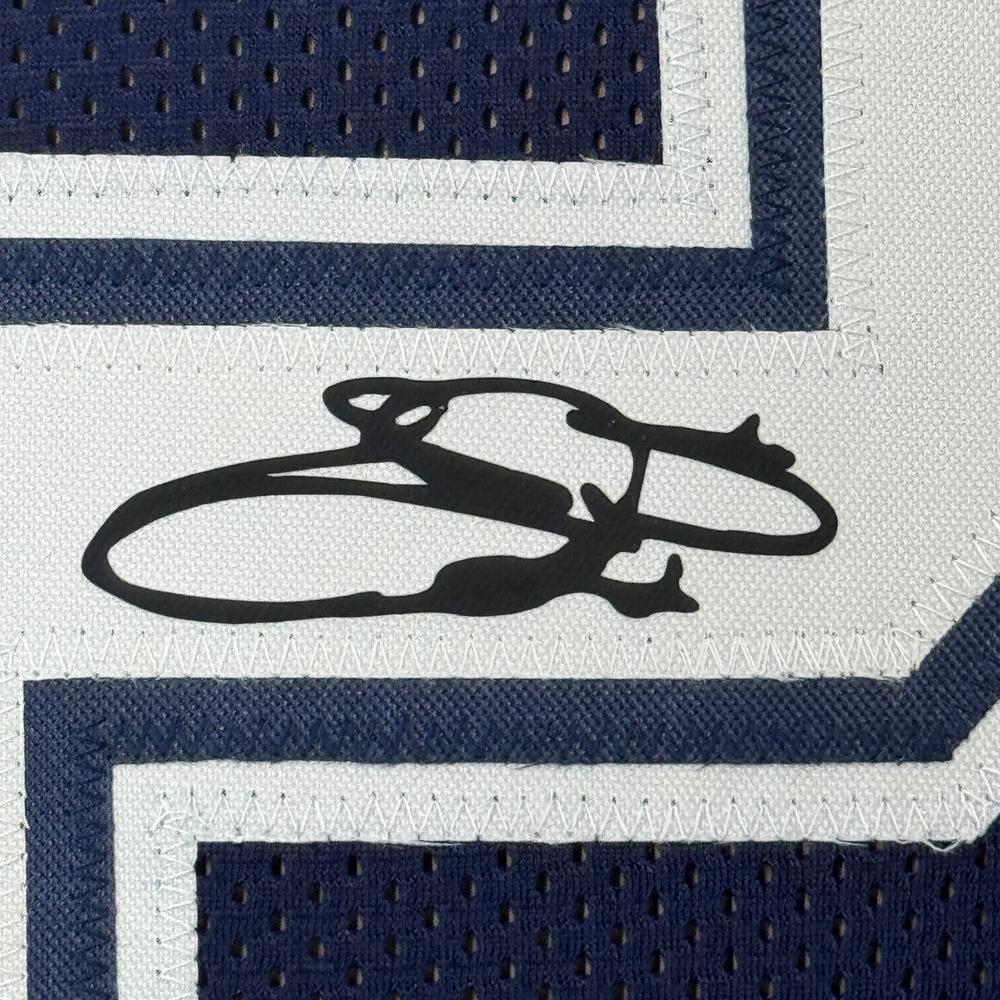 Framed Facsimile Autographed Emmitt Smith 35x39 Dallas Blue Reprint Laser Auto Football Jersey (ONLINE ORDER ONLY)