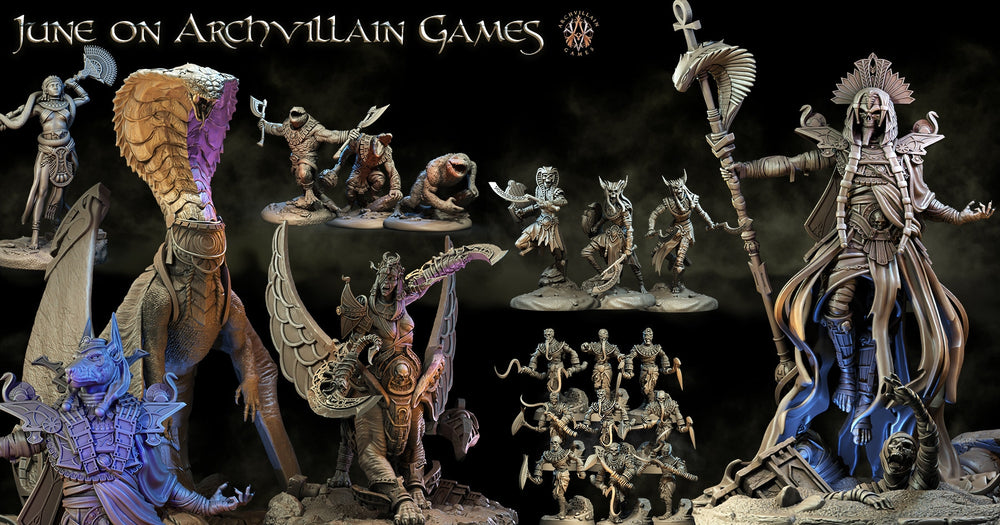 3D Printed Archvillain Games The God King Anubis The Empire of Sands 28 32mm D&D (Online Only)