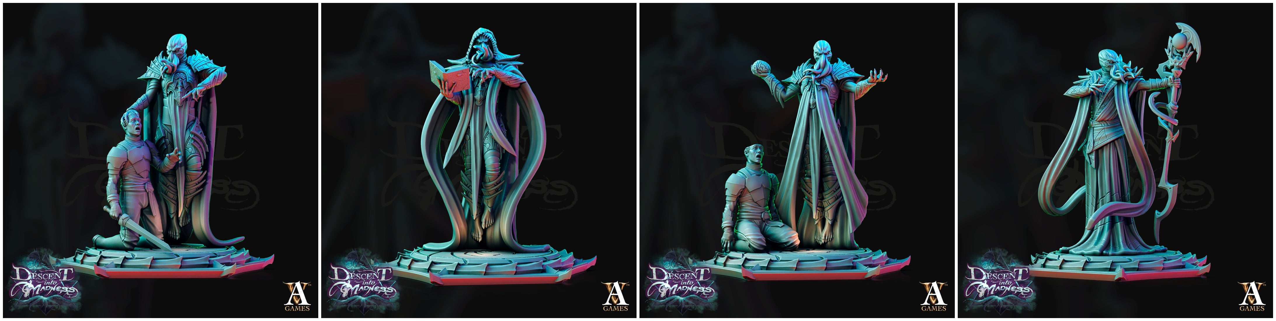 3D Printed Archvillain Games Descent into Madness Encephalids 28 32mm D&D (Online Only)