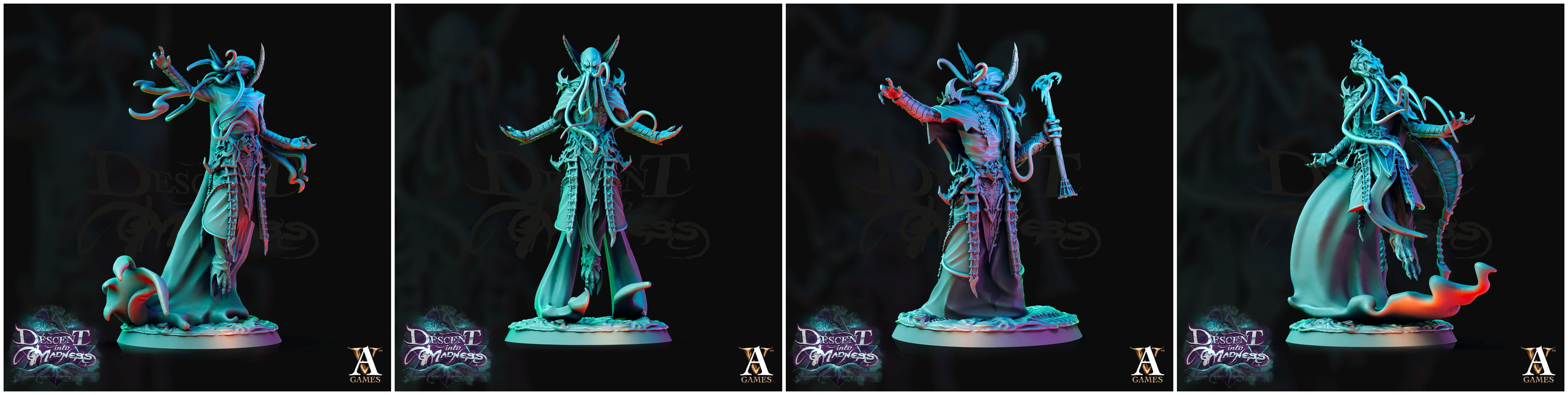 3D Printed Archvillain Games Descent into Madness Encephalids Enlightened 28 32mm D&D (Online Only)