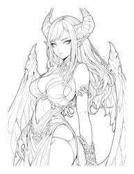 Enchanted Demons: An Anime Waifu demon Girls Coloring Book for Adults Vol-1 (ONLINE ORDER ONLY)