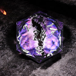 Pre-Order|| Enchanted Dragon Eye (Black/Silver) Liquid Core 50mm D20