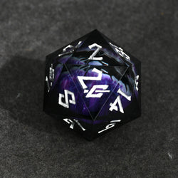 Pre-Order|| Enchanted Dragon Eye (Black/Silver) Liquid Core 50mm D20