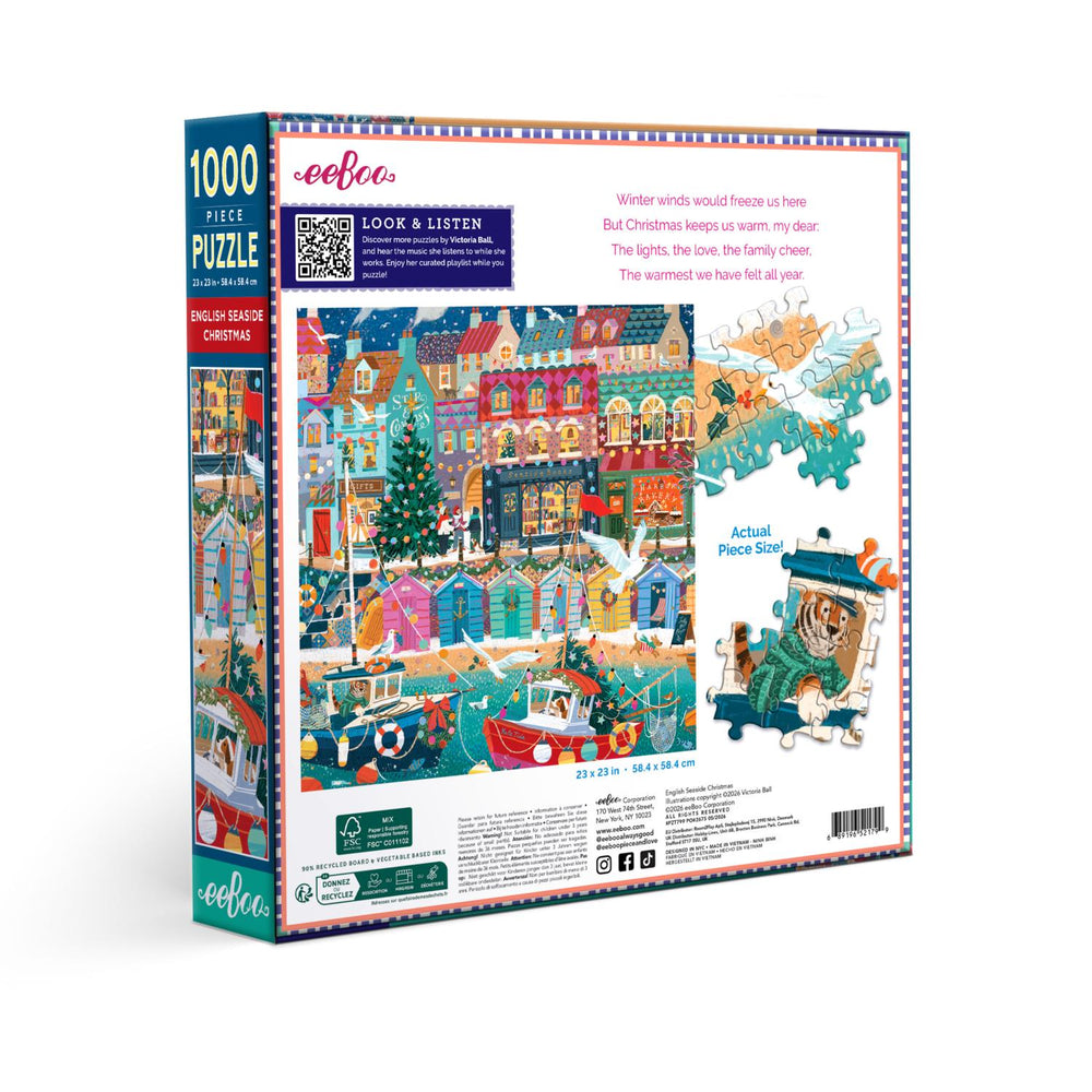 English Seaside Christmas 1000 Piece Jigsaw Puzzle eeBoo