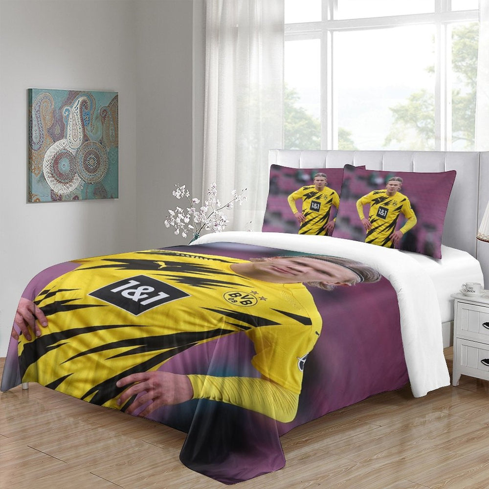 Erling Haaland Bedding Set Pattern Quilt Duvet Cover (Online Order Only)
