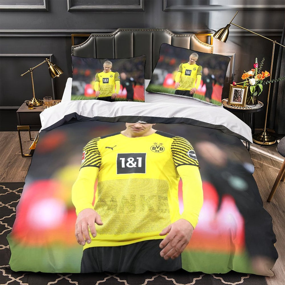 Erling Haaland Bedding Set Pattern Quilt Duvet Cover (Online Order Only)