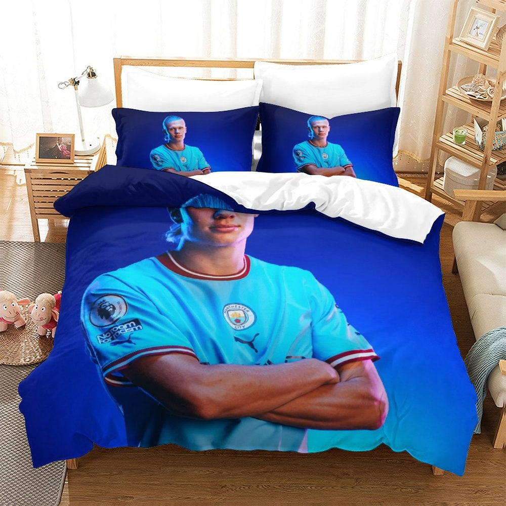 Erling Haaland Bedding Set Pattern Quilt Duvet Cover (Online Order Only)