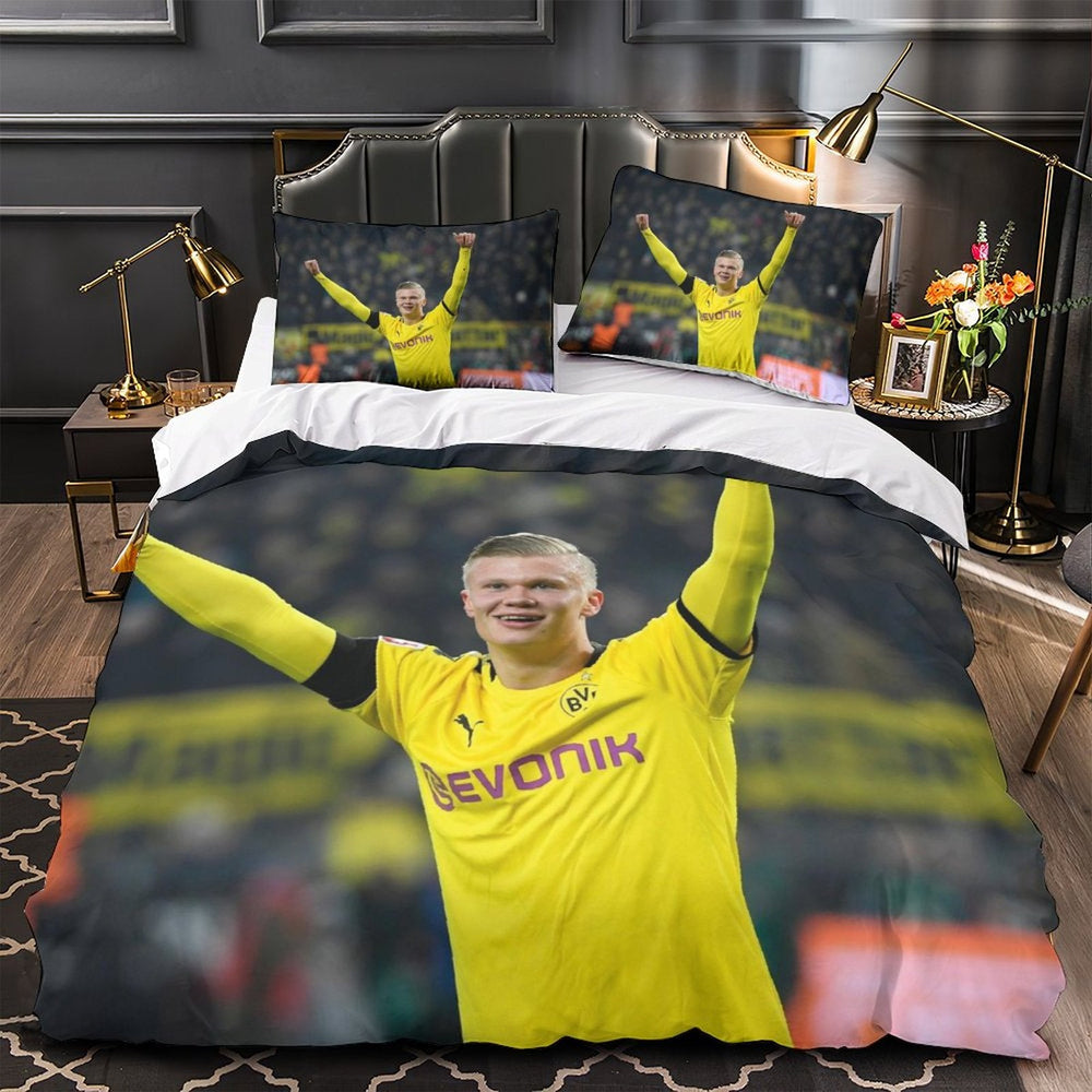 Erling Haaland Bedding Set Pattern Quilt Duvet Cover (Online Order Only)