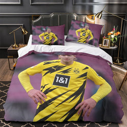 Erling Haaland Bedding Set Pattern Quilt Duvet Cover (Online Order Only)