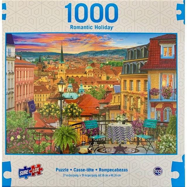 European Town Dinner Romantic Holiday 1000 Piece Jigsaw Puzzle Sure Lox (ONLINE ORDER ONLY)