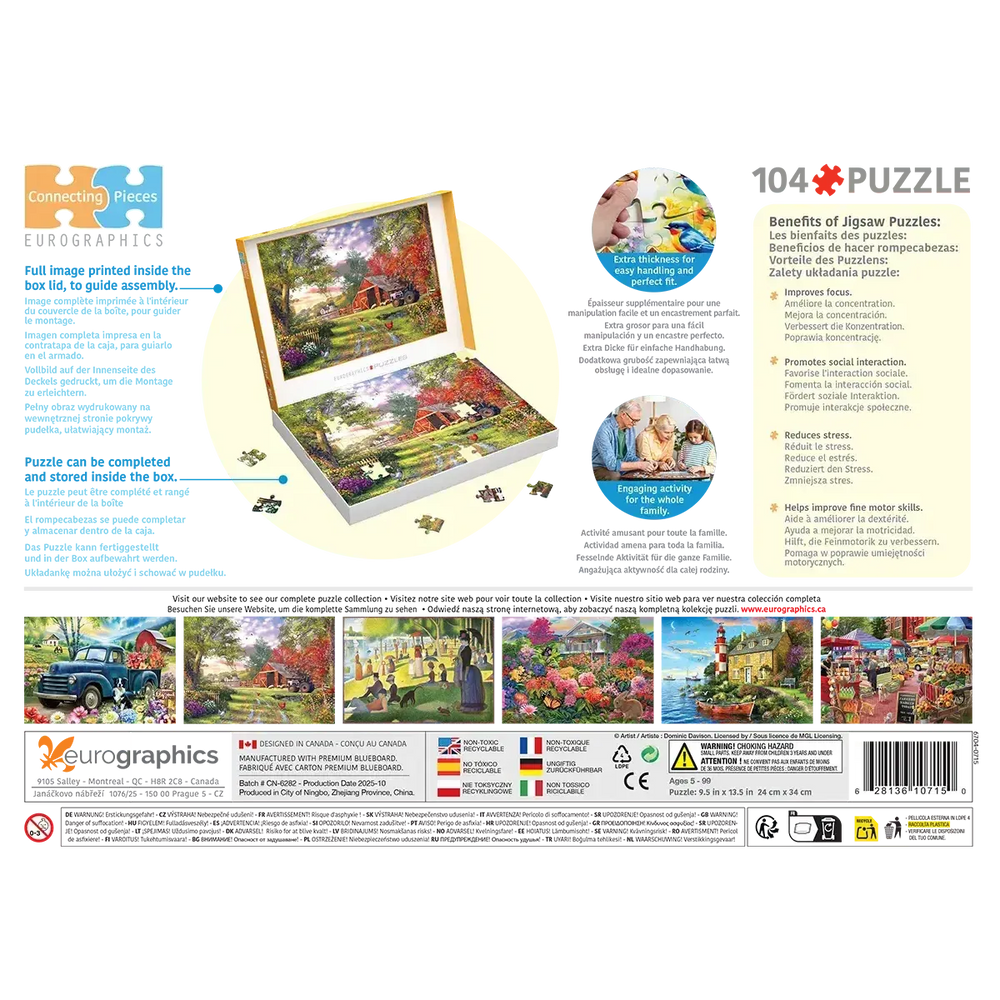Evening at the Barnyard 104 Connecting Pieces Jigsaw Puzzle Eurographics (ONLINE ORDER ONLY)