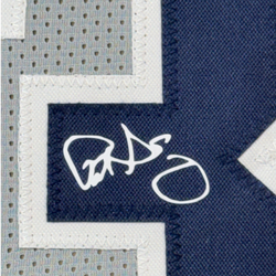 Framed Facsimile Autographed Patrick Ewing 35x39 Georgetown Grey Reprint Laser Auto College Basketball Jersey (ONLINE ORDER ONLY)