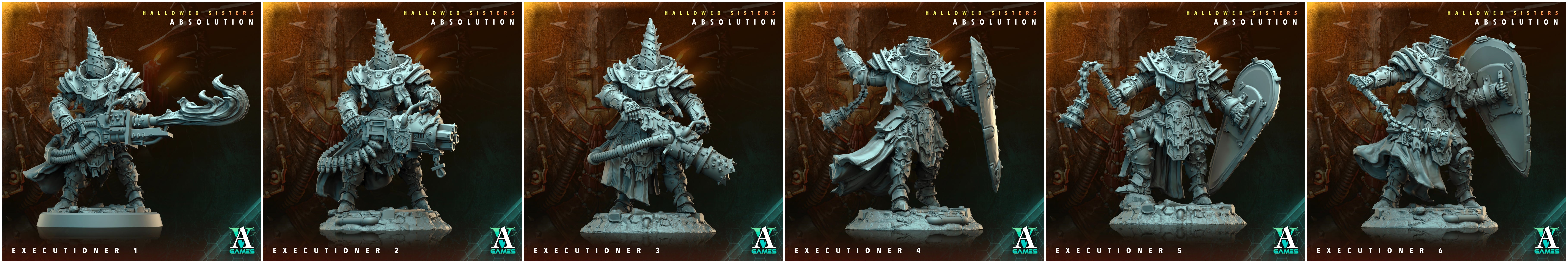 3D Printed Archvillain Games Hallowed Sisters Absolution - Executioner 28mm 32mm D&D (Online Only)
