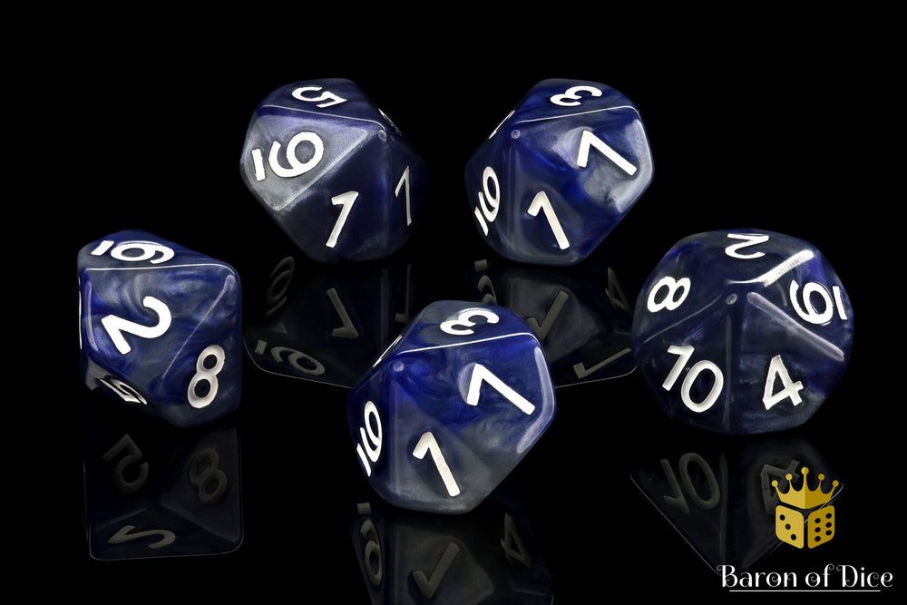 Counter | Blue and Silver D10 (ONLINE ORDER ONLY)