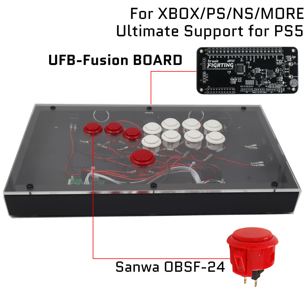 RAC-J800B All Buttons Leverless Arcade Joystick Fight Stick For PS5/PS4/PS3/Xbox/PC (Online Only)