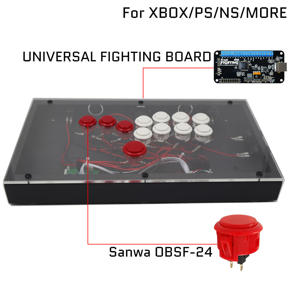 RAC-J800B All Buttons Leverless Arcade Joystick Fight Stick For PS5/PS4/PS3/Xbox/PC (Online Only)