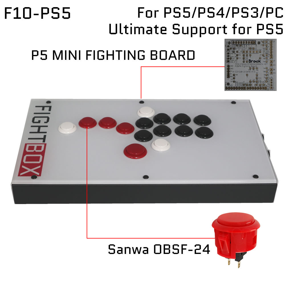 FightBox F10 Leverless Hitbox Style Arcade Controller for PS5/PC/Xbox/Switch (Online Only)