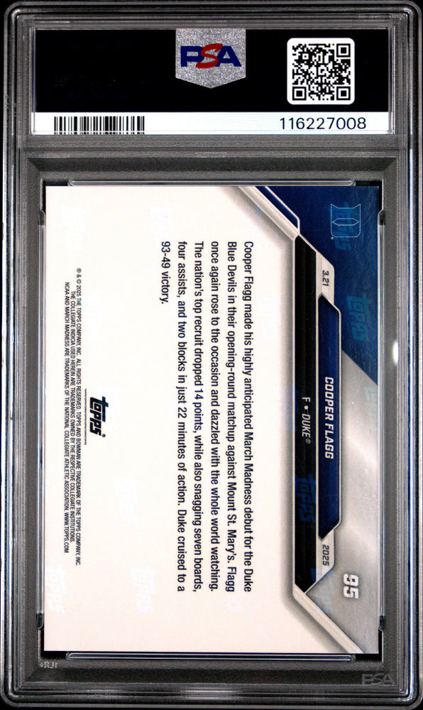 Graded 2024 Topps Bowman U Now Cooper Flagg #95 Blue /49 Rookie RC Basketball Card PSA 9 Mint (ONLINE ORDER ONLY)