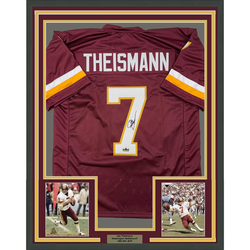 Framed Facsimile Autographed Joe Theismann 35x39 Washington Red Reprint Laser Auto Football Jersey (ONLINE ORDER ONLY)