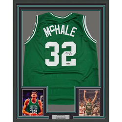 Framed Facsimile Autographed Kevin McHale 35x39 Boston Green Reprint Laser Auto Basketball Jersey (ONLINE ORDER ONLY)