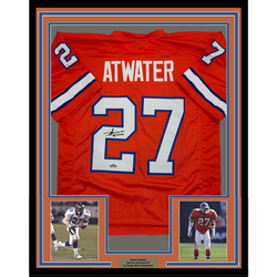 Framed Facsimile Autographed Steve Atwater 35x39 Denver Orange Reprint Laser Auto Football Jersey (ONLINE ORDER ONLY)
