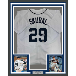 Framed Facsimile Autographed Tarik Skubal 35x39 Detroit White Reprint Laser Auto Baseball Jersey (ONLINE ORDER ONLY)