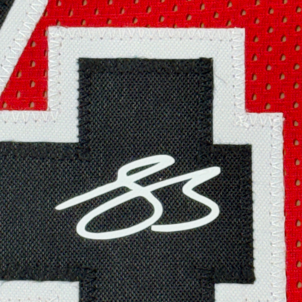 Framed Facsimile Autographed Scottie Barnes 35x39 Toronto Red Reprint Laser Auto Basketball Jersey (ONLINE ORDER ONLY)
