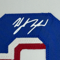 Framed Facsimile Autographed Wyatt Langford 35x39 Texas White Reprint Laser Auto Baseball Jersey (ONLINE ORDER ONLY)