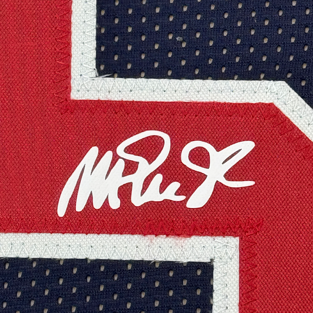 Framed Facsimile Autographed Earvin Magic Johnson 35x39 United States Team USA Olympics Blue Reprint Laser Auto Basketball Jersey (ONLINE ORDER ONLY)